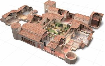 Recontrucción de la villa romana de la Olmeda. Fuente en: http://bit.ly/2hFaSkD