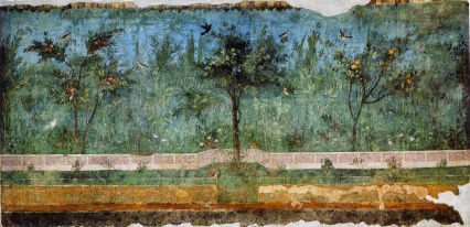 Fresco que representa un jardín (Roma, Casa de Livia). Fuente en: http://bit.ly/2hq2bve